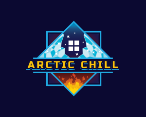 Iceberg - House Hvac Cooling Heating logo design