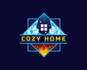 Home Hvac Cooling Heating logo design