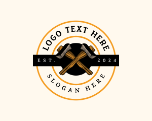 Hammer - Primitive Stone Hammer logo design