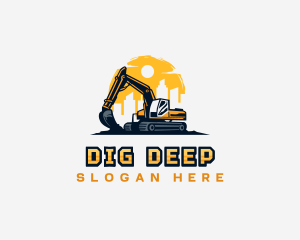 Excavator Construction Builder logo design