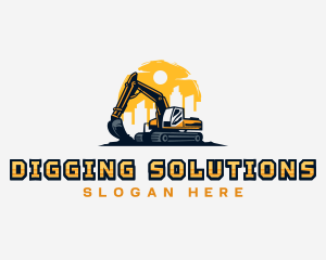 Excavator Construction Builder logo design