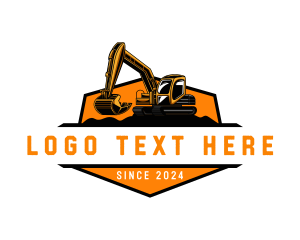 Emblem - Backhoe Excavator Machinery logo design