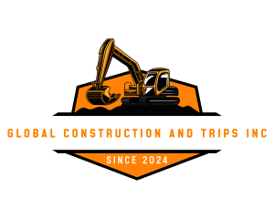 Excavate - Backhoe Excavator Machinery logo design