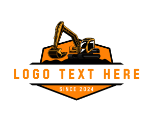 Excavation - Backhoe Excavator Machinery logo design