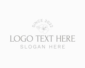 Resort - Organic Floral Wordmark logo design