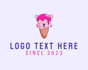 Kitten - Fox Ice Cream Cone logo design