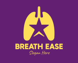 Yellow Star Lungs logo design