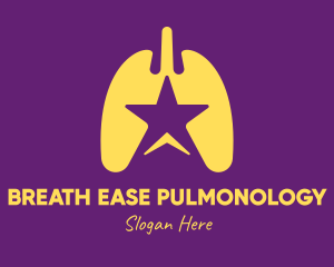 Pulmonology - Yellow Star Lungs logo design