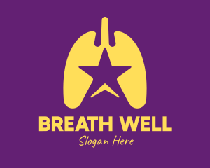 Pulmonology - Yellow Star Lungs logo design