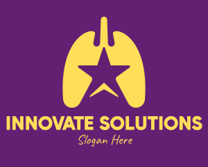 Respiratory System - Yellow Star Lungs logo design