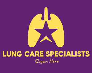 Yellow Star Lungs logo design