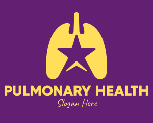 Pulmonary - Yellow Star Lungs logo design