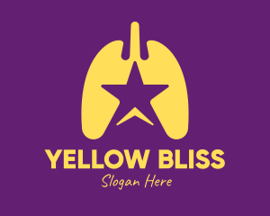 Yellow Star Lungs logo design