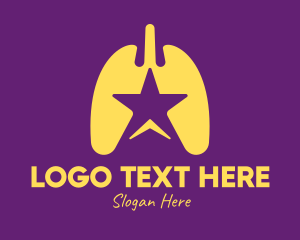 Inhale - Yellow Star Lungs logo design