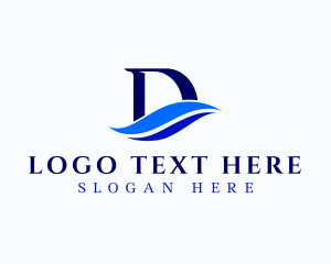 Letter D - Water Wave Letter D logo design