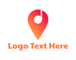 Location - Musical Note Pin logo design