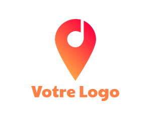 Locator - Musical Note Pin logo design