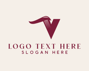 Stylish Barber Letter V logo design