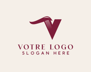 Stylish Barber Letter V logo design