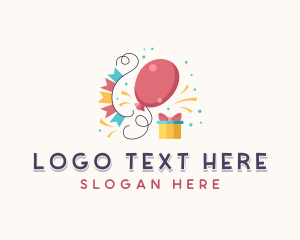 Helium Balloon - Birthday Celebration Balloons logo design