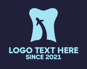 Hygiene - Dental Tooth Plane Flying logo design