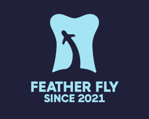 Dental Tooth Plane Flying logo design