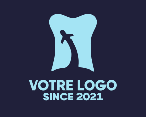 Molar - Dental Tooth Plane Flying logo design