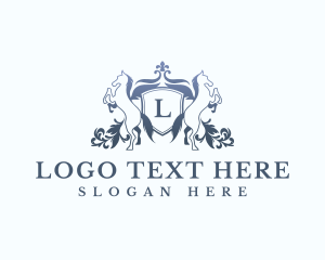Legal - Ornament Shield Pegasus logo design