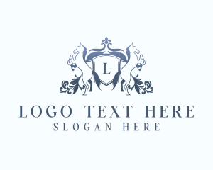 Hotel - Decorative Shield Pegasus logo design