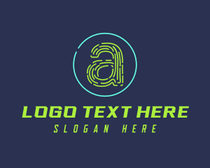 Coding - Cyber Technology Letter A logo design