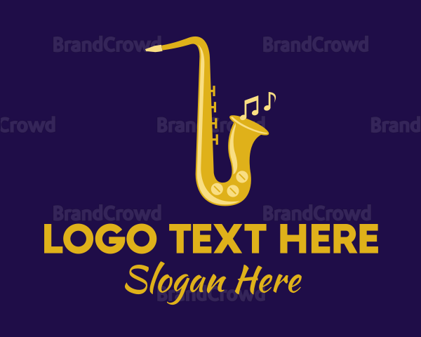 Musical Gold Saxophone Logo