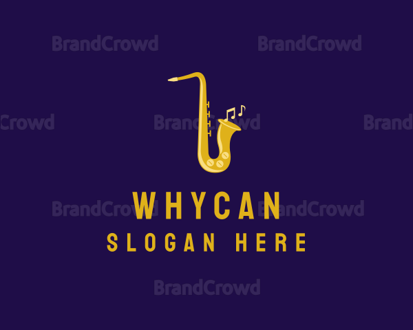 Musical Gold Saxophone Logo