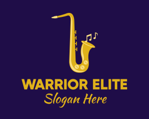 Performer - Musical Gold Saxophone logo design
