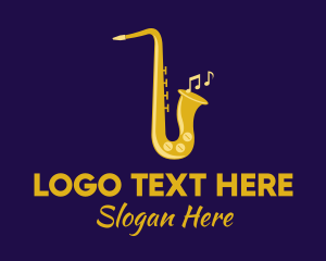 Gold - Musical Gold Saxophone logo design