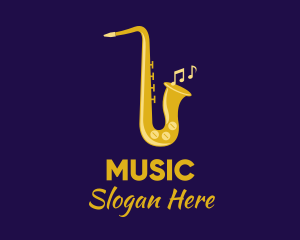 Musical Gold Saxophone logo design