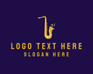 Musical Gold Saxophone logo design