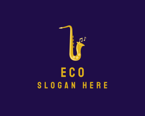 Musical Gold Saxophone Logo