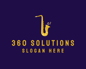 Musical Gold Saxophone logo design