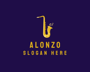 Musical Gold Saxophone logo design