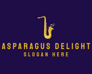 Musical Gold Saxophone logo design