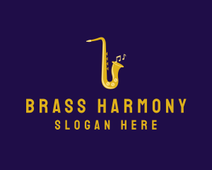 Musical Gold Saxophone logo design