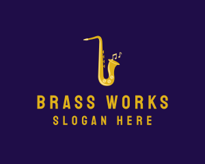 Brass - Musical Gold Saxophone logo design