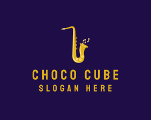 Jazz - Musical Gold Saxophone logo design
