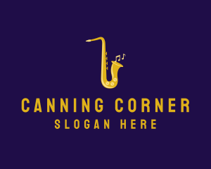 Musical Gold Saxophone logo design