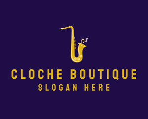 Musical Gold Saxophone logo design