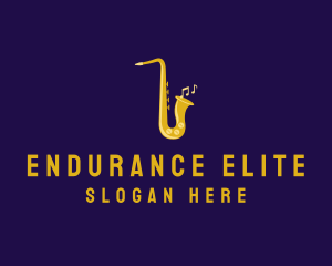 Musical Gold Saxophone logo design