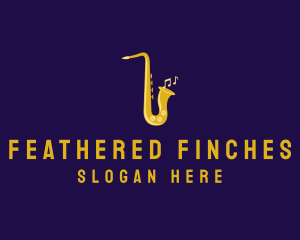 Musical Gold Saxophone logo design