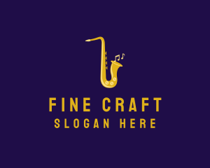 Musical Gold Saxophone logo design