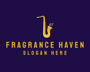 Musical Gold Saxophone logo design