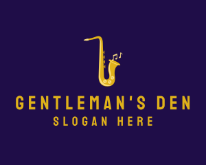 Musical Gold Saxophone logo design